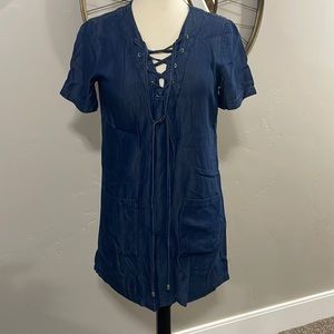 Forever 21 denim lace up mini dress